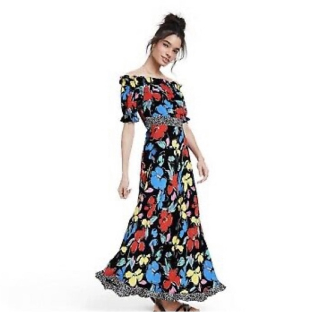 RIXO X TARGET Floral Off The Shoulder Puff Sleeve Maxi Dress 14 Plus
